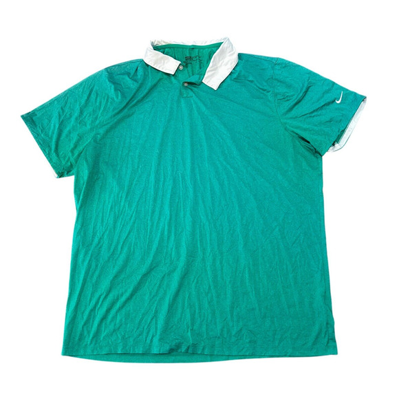 Nike Golf Polo 2XL Men's Green Standard Fit Dri Fit Short Sleeve Athletic‎ Shirt - Picture 7 of 10